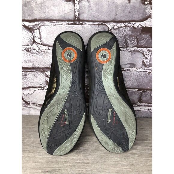 Merrell Arabesque Black Gold Mesh Front Zip Athletic Shoes Women Sz 7M US/37.5EU - Picture 6 of 16
